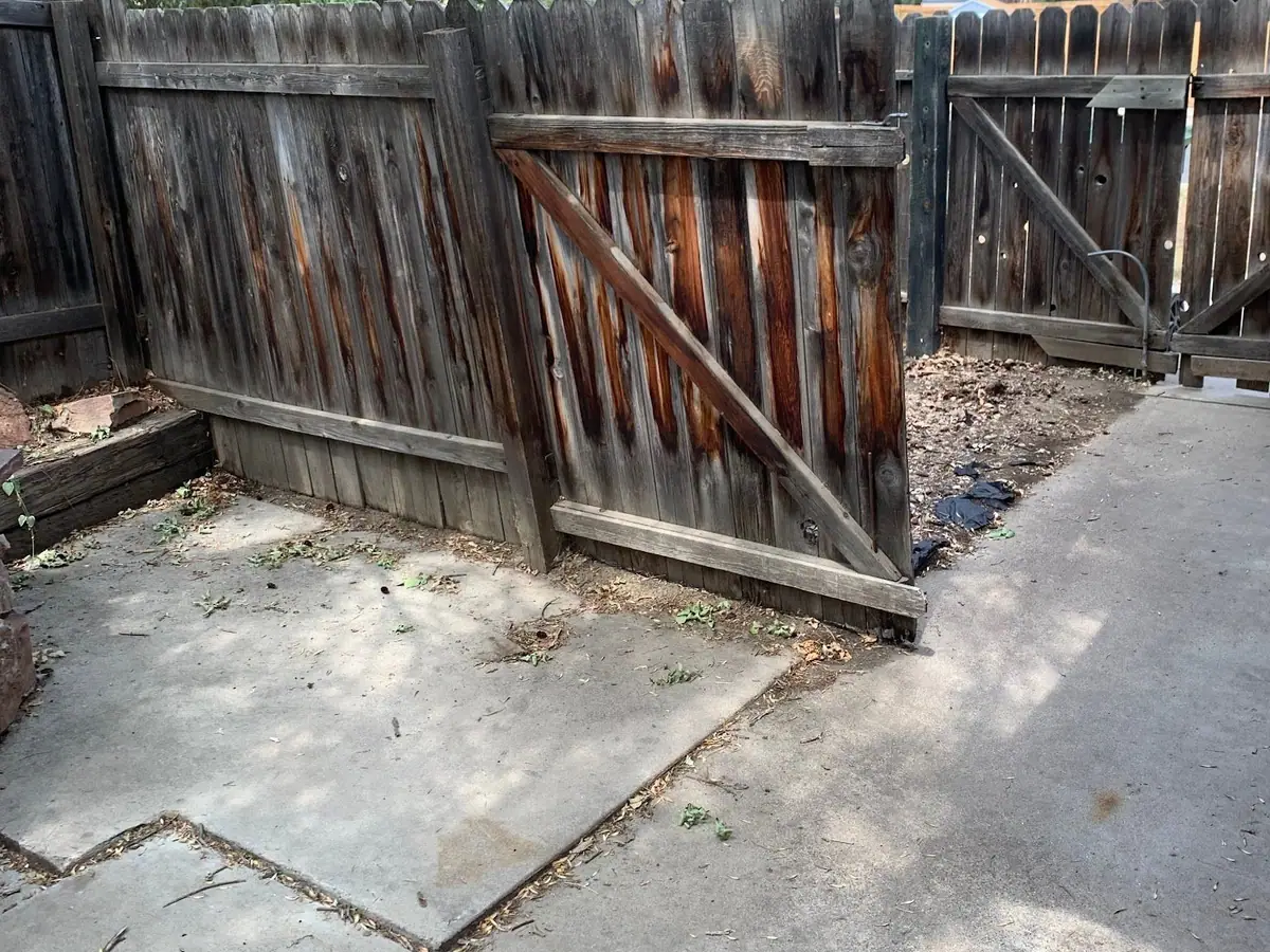 The same concrete pad, empty and swept
